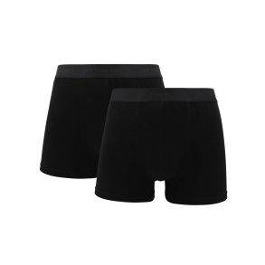 2-Pack Men's Boxer Trunks, Bamboo, Black/Black