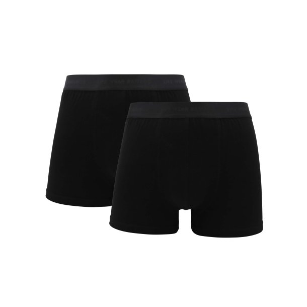 2er-Pack Herren-Boxertrunks, Bambus, Schwarz/Schwarz