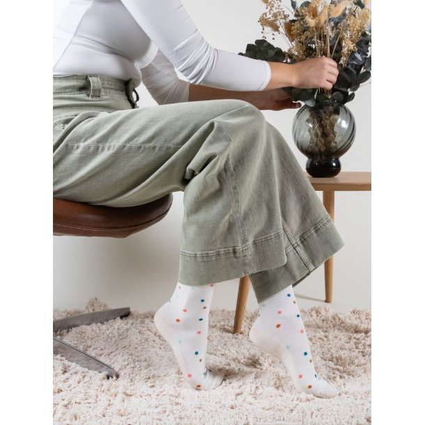 Stttestrmper Bambus, Krem med Prikker