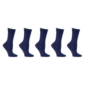 Bamboo Socks without Compression, 5 Pairs, Navy Blue
