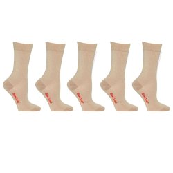Chaussettes de Bambou sans compression, 5 paires, Beige