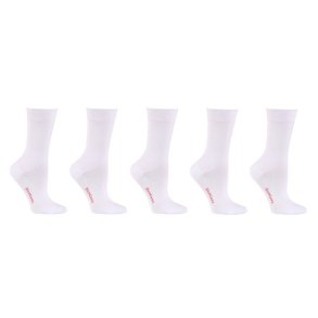 Bamboo Socks without Compression, 5 Pairs, White