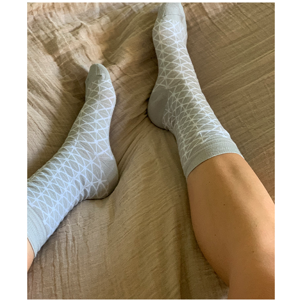 Chaussettes de bambou sans compression, gris retro