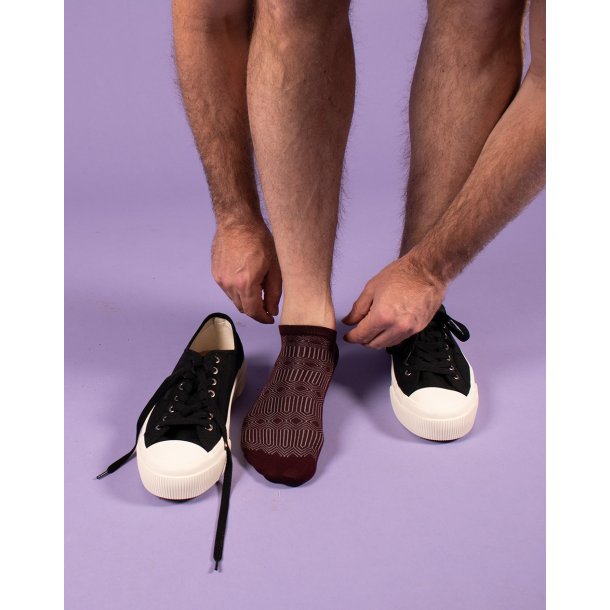 Ankel Strumpor i Bambu, Marocko Mnster, 3 par, Mrk Mix