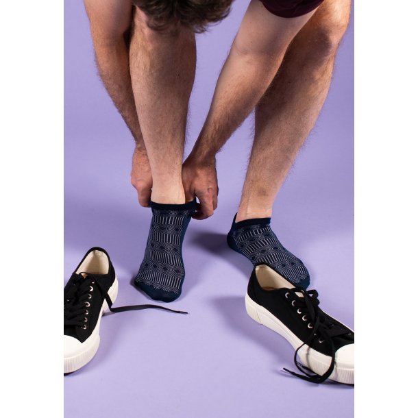 Ankel Strumpor i Bambu, Marocko Mnster, 3 par, Mrk Mix