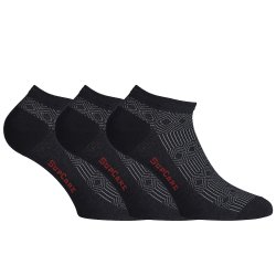 Ankel Strumpor i Bambu, Marocko Mnster, 3 par, Svart