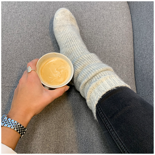 Sokken met Alpacawol, 2 Pack, Lichtgrijs en Groen