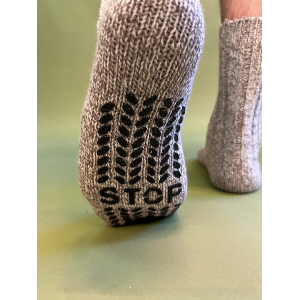 Wool-STOP with Silicone Sole, Brown