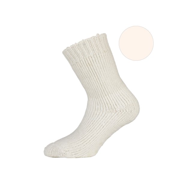 WOOLY-Socks, Wollsocken mit Silikonsohle, Ecru