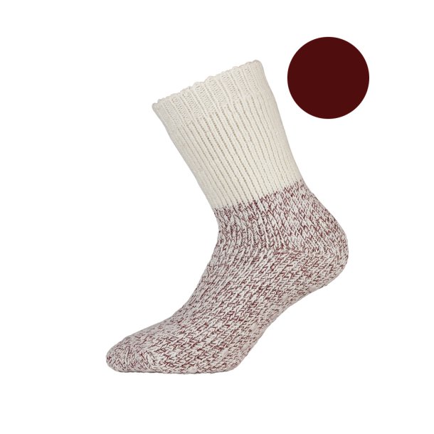 WOOLY-Socks - Chaussettes en laine avec semelle en silicone, Bordeaux 