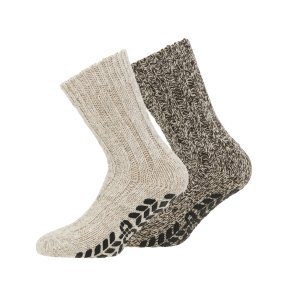 2-Pack Wool-STOP med Silikonsula, Beige/Brun