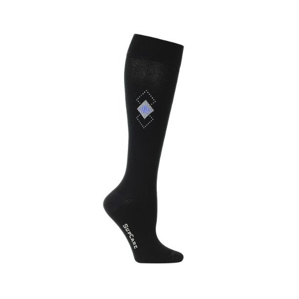 SupCare St�ttestr�mper Bomull, Svart med Kvadrat