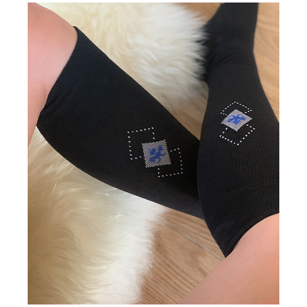 Stttestrmper Bomull, Svart med Kvadrat