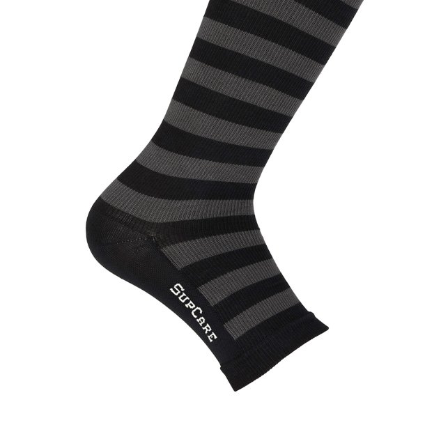 Compression Stockings Cotton, Open Toe, Striped