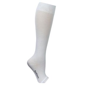 SupCare Compression Stockings Cotton, Open Toe, White