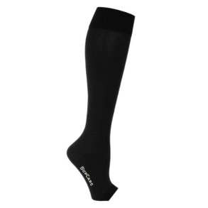 SupCare Compression Stockings Cotton, Open Toe, Black