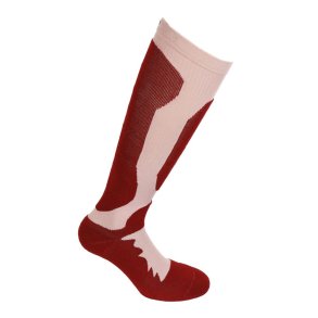 Compression Stockings for Skiing with Wool, Bordeaux/Old Rose