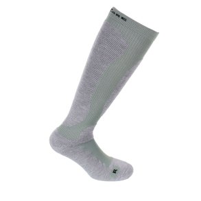 Compression Stockings for Skiing with Wool, Grey/Green