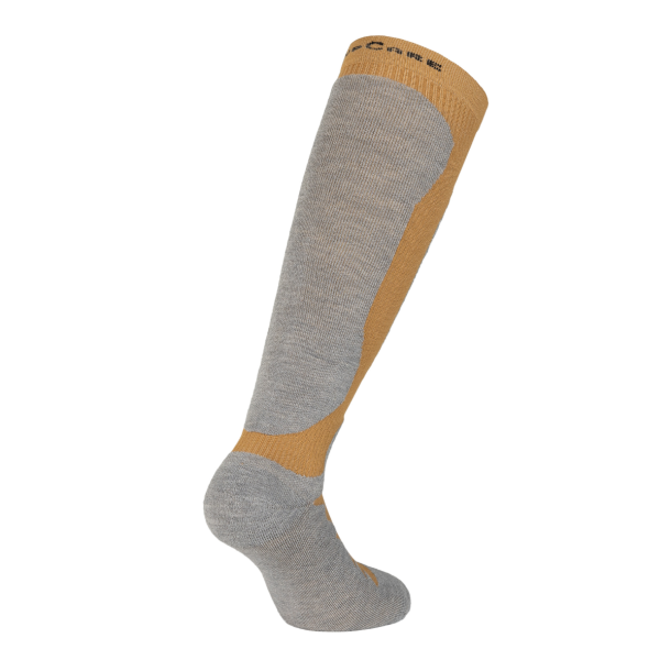 Kompresjonsstr�mper til Skisport med Ull, Gr�/Sennep
