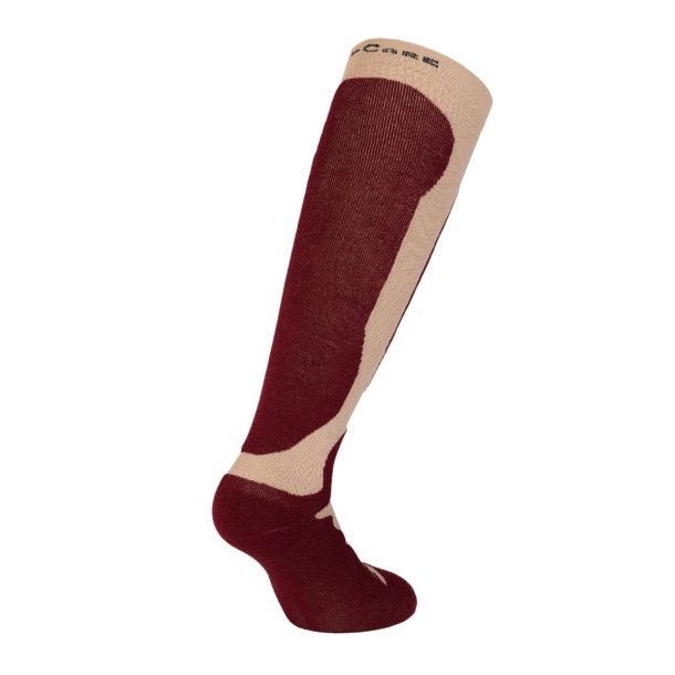 Kompresjonsstr�mper til Skisport med Ull, Bordeaux/Old Rose