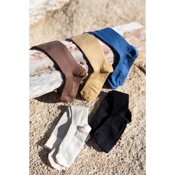 Giftbox 5 Pairs Compression Stockings Bamboo, Rib Weave, EARTH