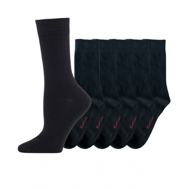 Wool socks without compression, 5 pairs, black