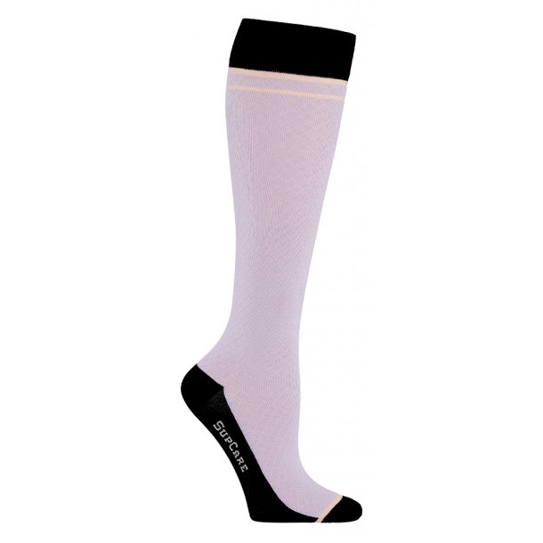 Compression Stockings Wool and Cotton, Purple/Grid