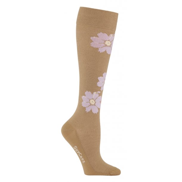 Compression Stockings Bamboo, Nature with Purple Flowers