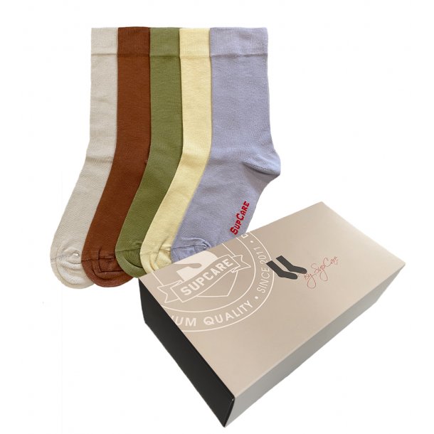 Boîte à cadeau Chaussettes de bambou sans compression, 5 paires, colormix