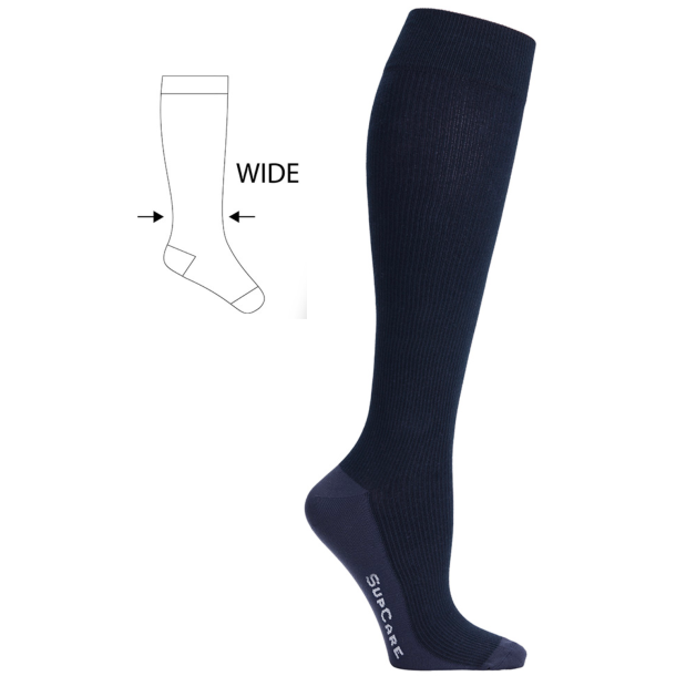 Compression Stockings Bamboo, Blue Marine, WIDE CALF