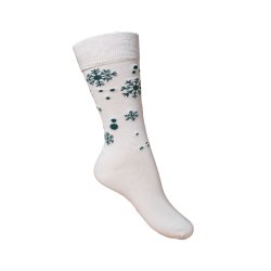 Chaussettes de Nol sans Compression, Beige/Verte
