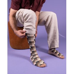 Compression Stockings Wool and Cotton, Checkered