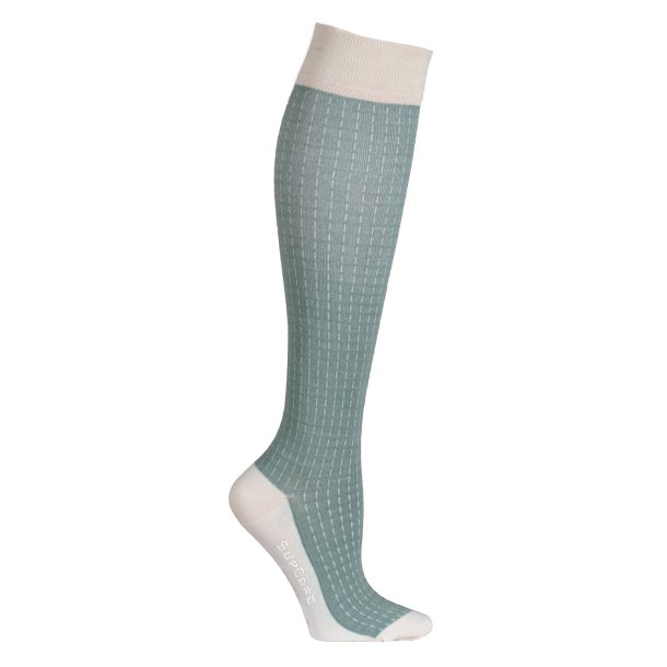Compression Stockings Bamboo, Pinstriped Green/Cream