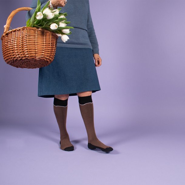 Compression Stockings Bamboo, Wave, Brown