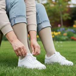 Gaveeske 5 Par St�ttestr�mper Bambus, Rib Weave, DUSTY