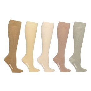 Gaveeske 5 Par St�ttestr�mper Bambus, Rib Weave, DUSTY