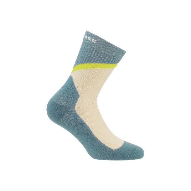 Compression Crew Socks, Beige/Blue/Mustard 