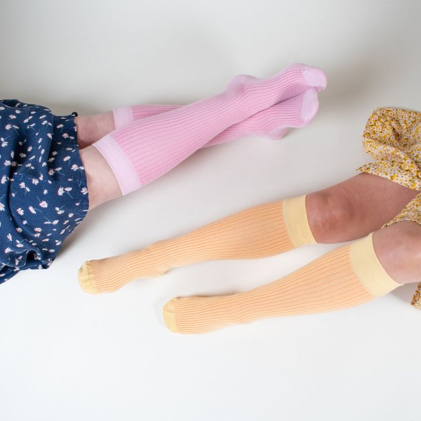 Giftbox 5 Pairs Compression Stockings Bamboo, Rib Weave, PASTEL, WIDE CALF