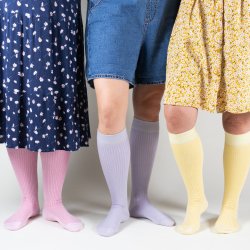 Giftbox 5 Pairs Compression Stockings Bamboo, Rib Weave, PASTEL