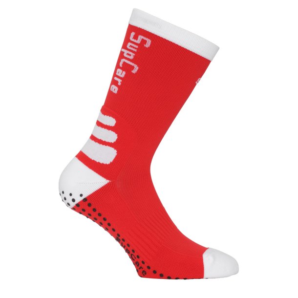 Compression Crew Socks SoftAir +Plus with Grip, Red