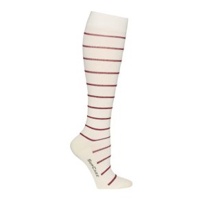 St�ttestr�mper Bomull, Creme/Cherry Stripet