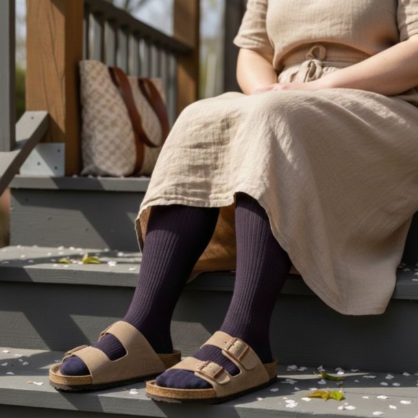 St�ttestr�mper Bambus, Plomme Rib BRED MODELL