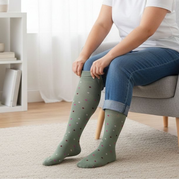 St�ttestr�mper Bambus, Gr�nn med Prikker, BRED MODELL