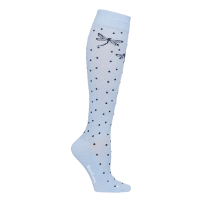 Collections Etc Stylish Compression Knee High Stockings, 3 Pairs Light Blue  Queen
