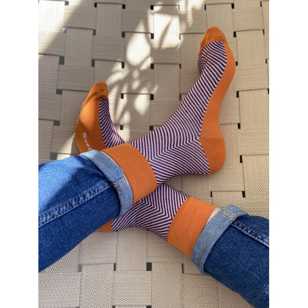 Korte Stttestrmper Bambus, Herringbone Pink