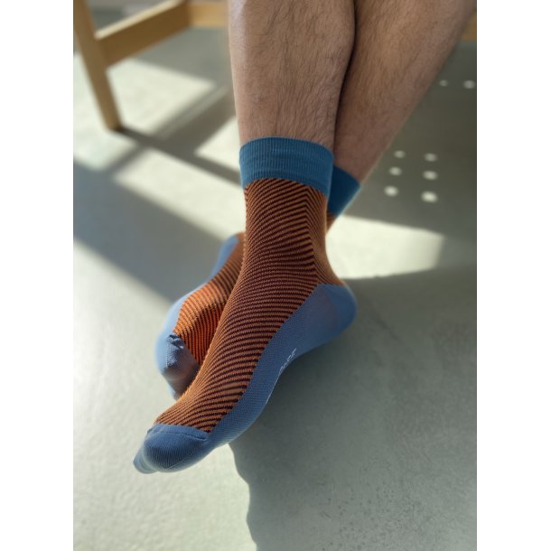 Korte Stttestrmper Bambus, Herringbone Oransje