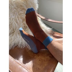 Korte Stttestrmper Bambus, Herringbone Oransje