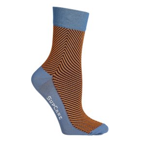 Compression Crew Socks Bamboo, Orange Herringbone