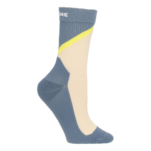 Compression Crew Socks, Beige/Blue/Mustard 
