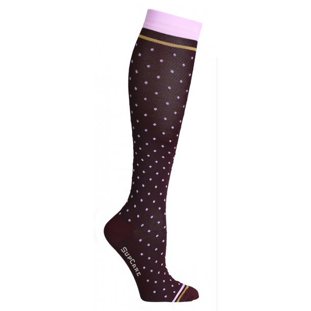 Medical Compression Stockings Class 2, Bordeaux with Dots